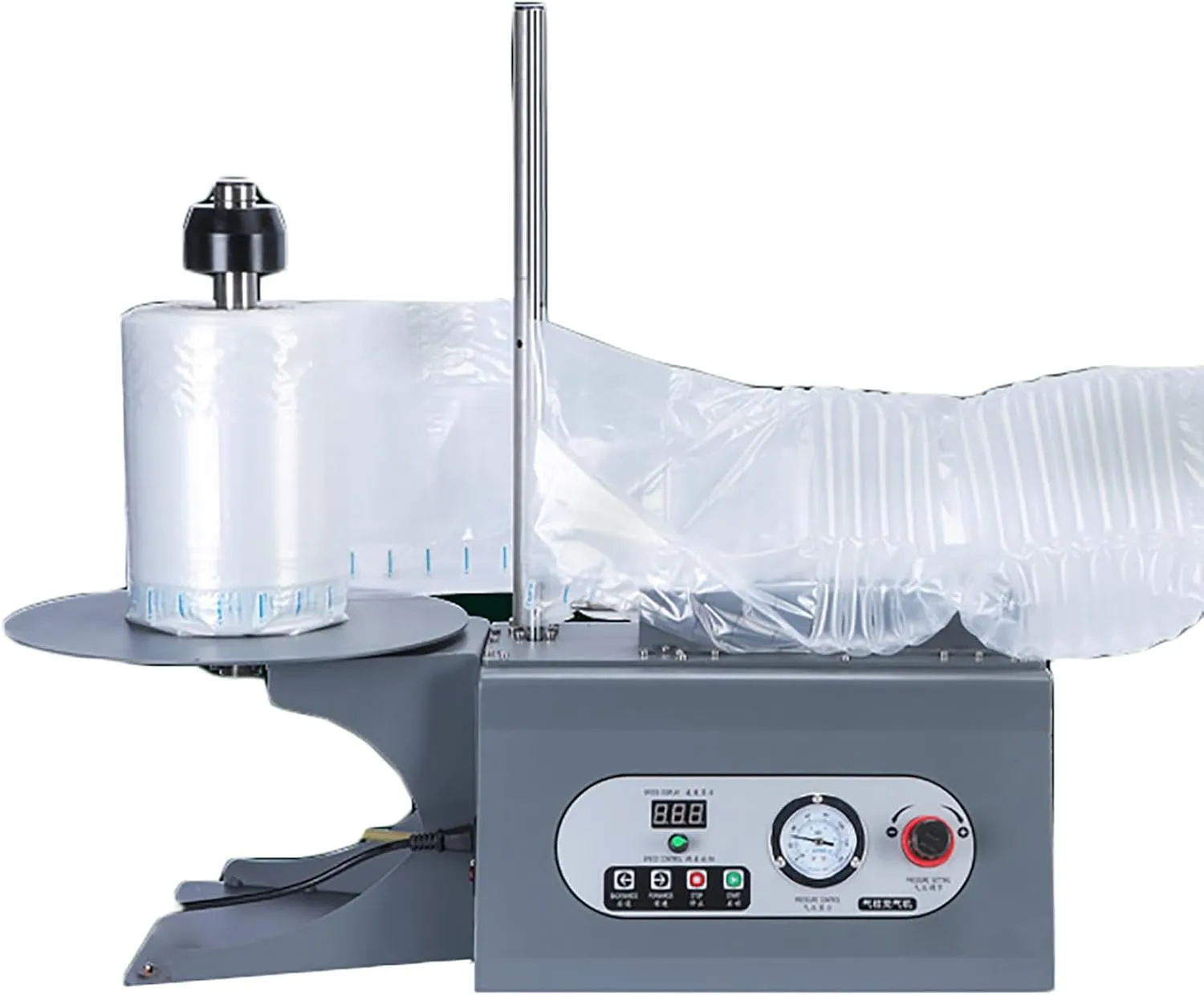Air Cushion Packing Machine, Automatic Air Pillow Maker, Inflation Speed 20m/min and Air Volume/Air Pressure Adjustable, Waterproof and Durable, for 15-100cm Air Column Roll/bag, Q/L/U Bag