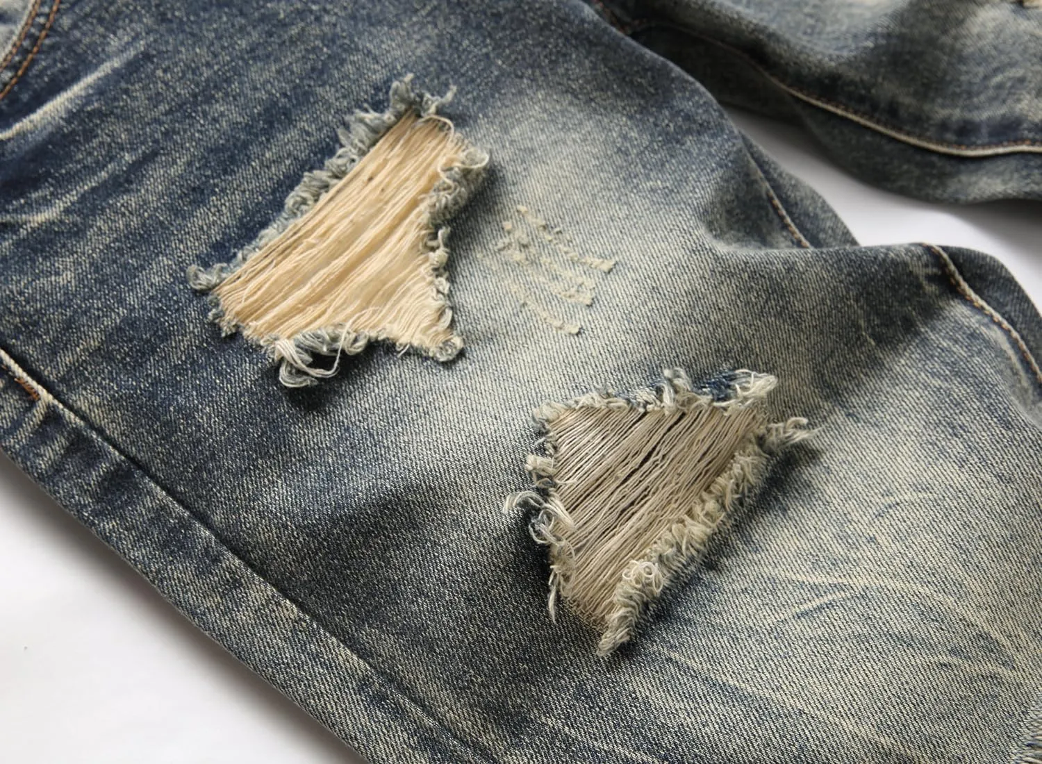 AITITIA Men's Ripped Regular Fit Jeans