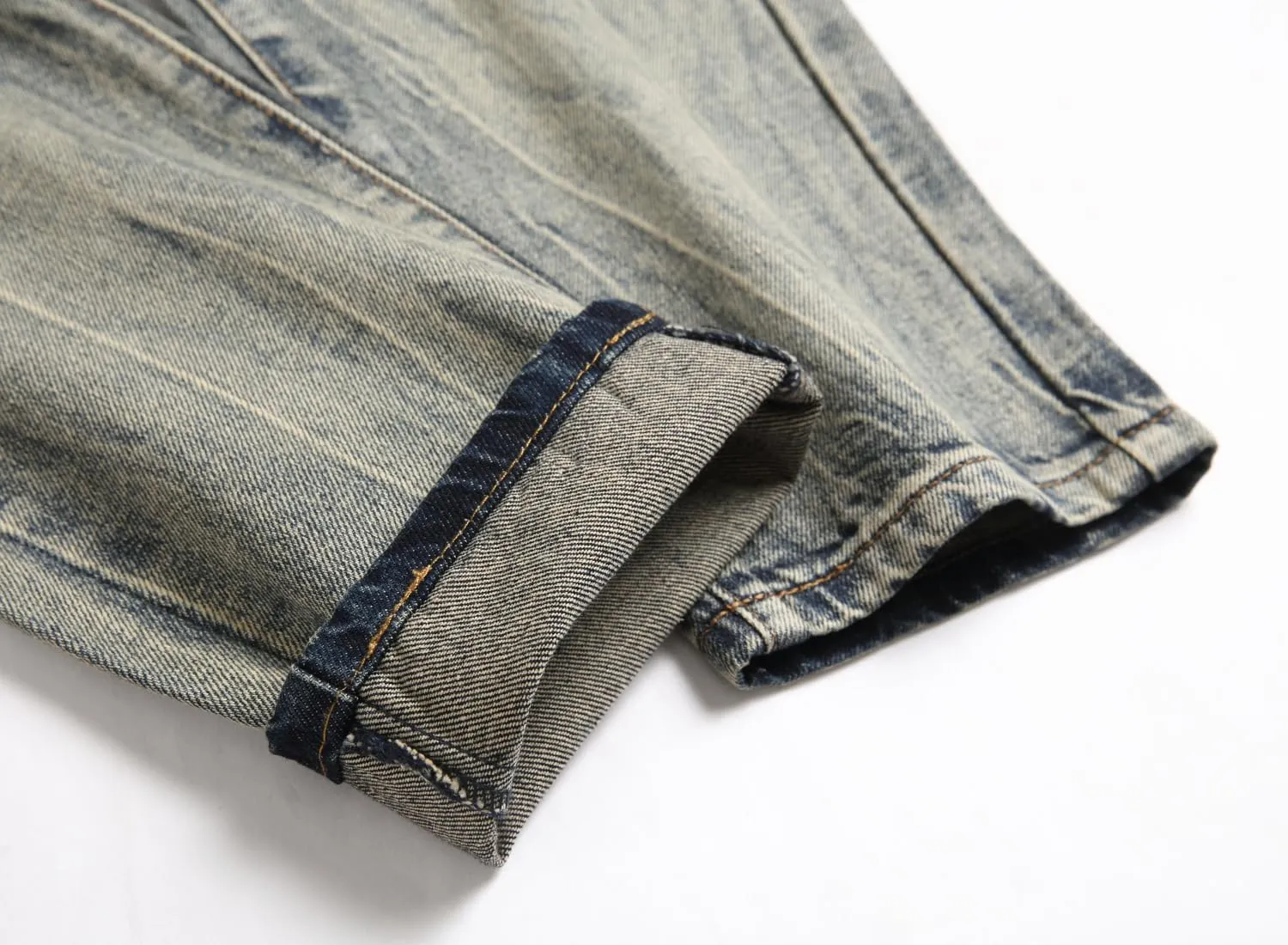 AITITIA Men's Ripped Regular Fit Jeans