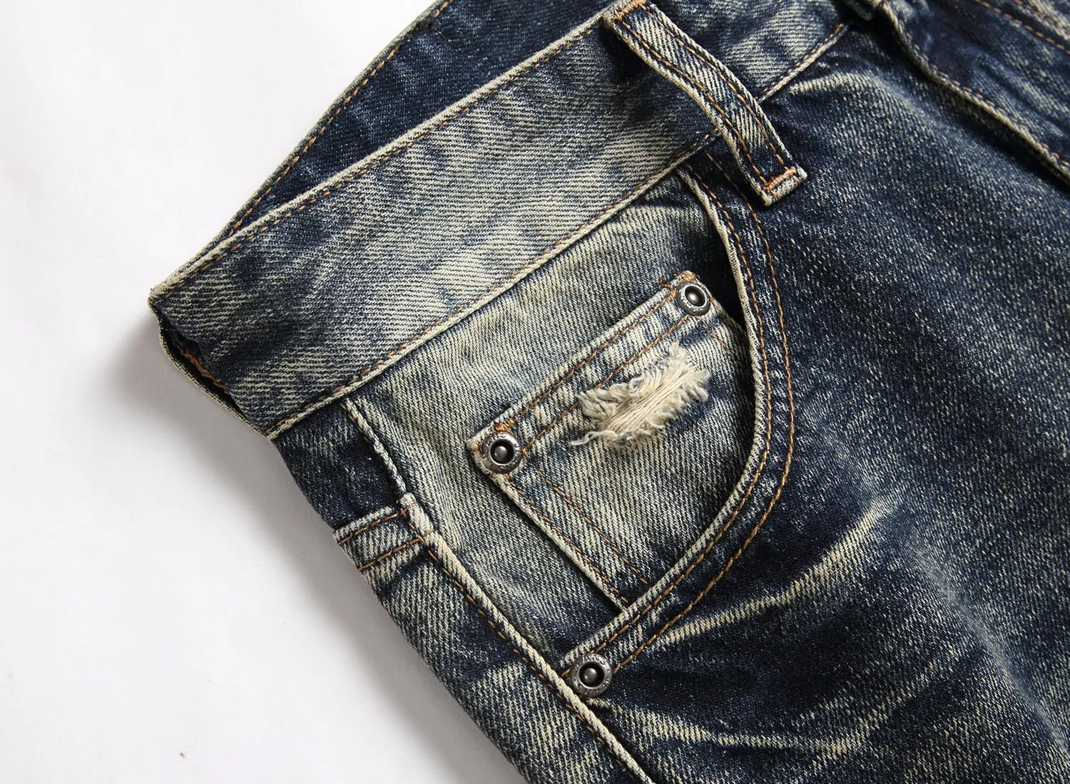 AITITIA Men's Ripped Regular Fit Jeans