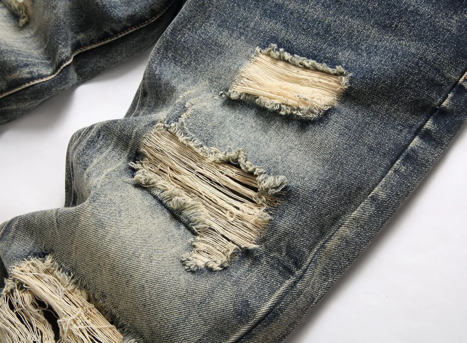 AITITIA Men's Ripped Regular Fit Jeans
