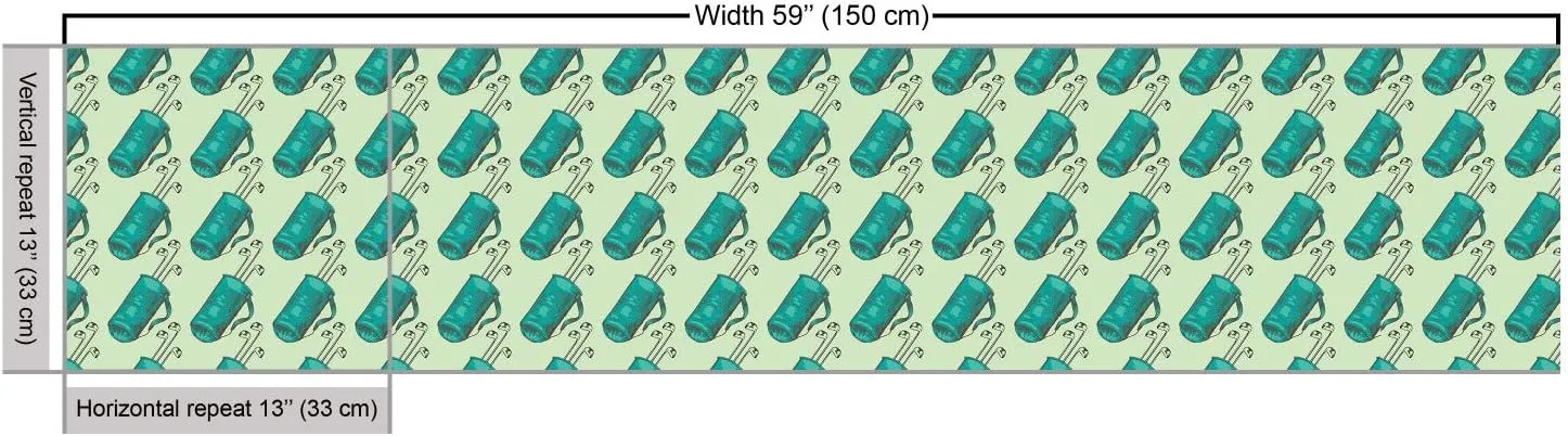 Ambesonne Golf Fabric by The Yard, Clubs in a Bag with Shoulder Straps Modern Sports Hobby Illustration, Decorative Fabric for Upholstery and Home Accents, 3 Yards, Turquoise and Pale Green