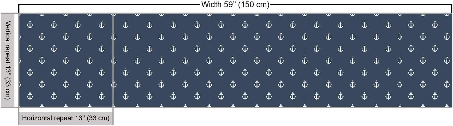 Ambesonne Marine Fabric by The Yard, Nautical Classic Pattern Little Anchor Sea Travel Cruise Theme Sailor Minimal, Decorative Fabric for Upholstery and Home Accents, 5 Yards, Bluegrey White