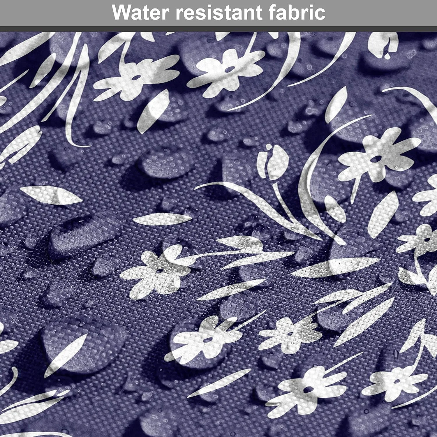 Ambesonne Navy and White Fabric by The Yard Scroll Pattern with Little Rural Wildflowers Buds Feminine Corsage Decorative Material for Outdoor and Indoor Projects DIY Hobby Sewing 1 Yard Indigo White