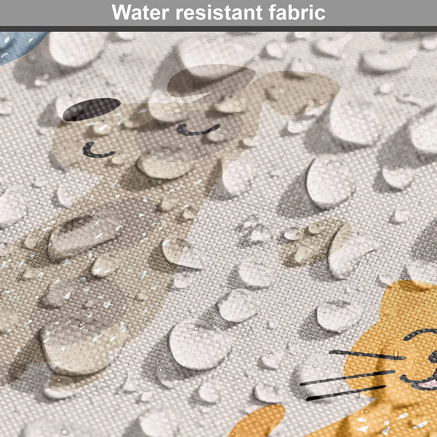 Ambesonne Pets Fabric by The Yard, Kittens Pattern Friends Dogs Puppy Paws, Decorative Fabric for Upholstery and Home Accents, 1 Yard, Eggshell Mustard