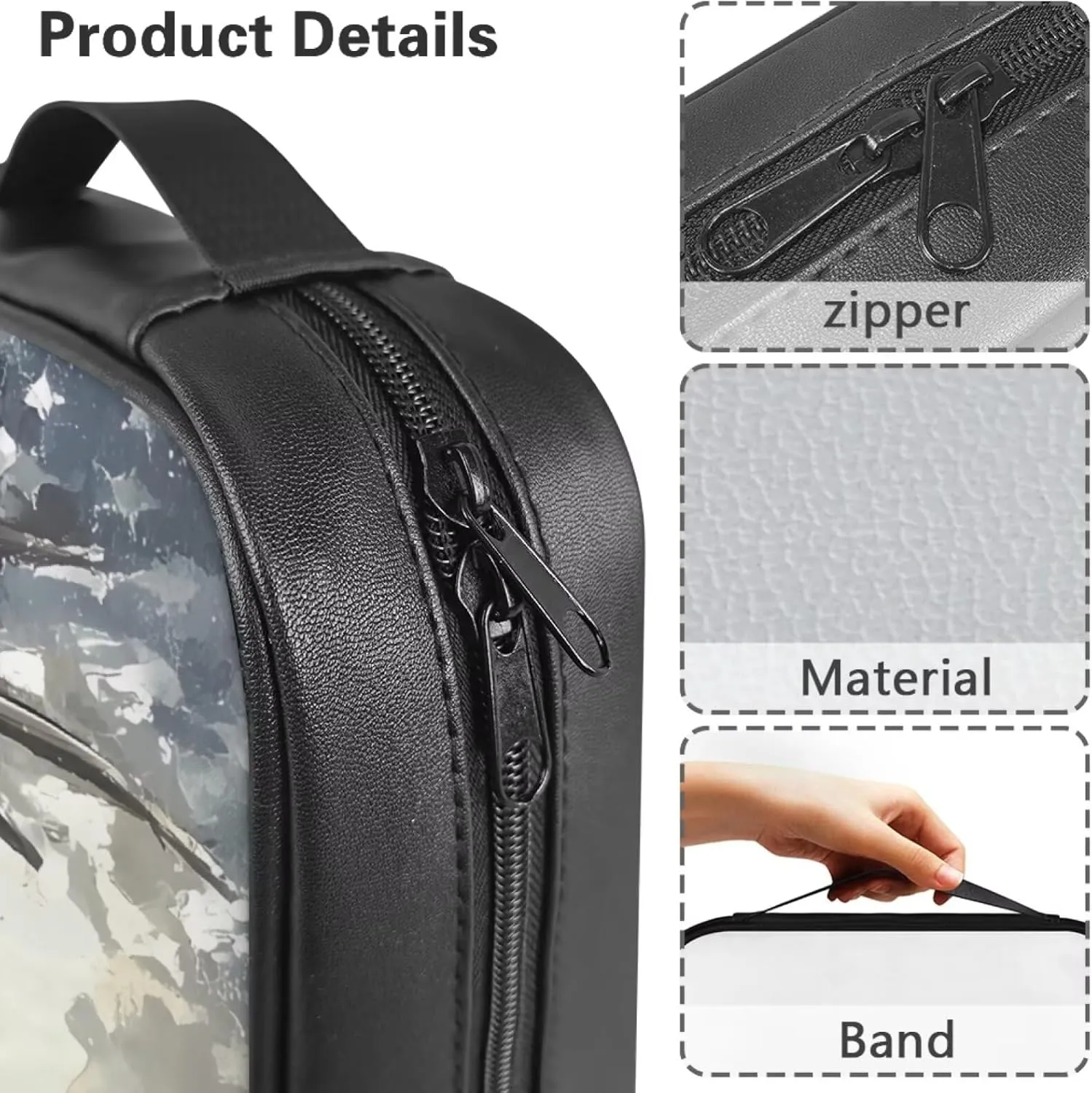 American Flag Grunge Elk Print Faux Leather Bible Cover for Women Men Book Carrying Case Church Bible Bag with Zipper Pocket Portable Book Carrier for Outdoor Study