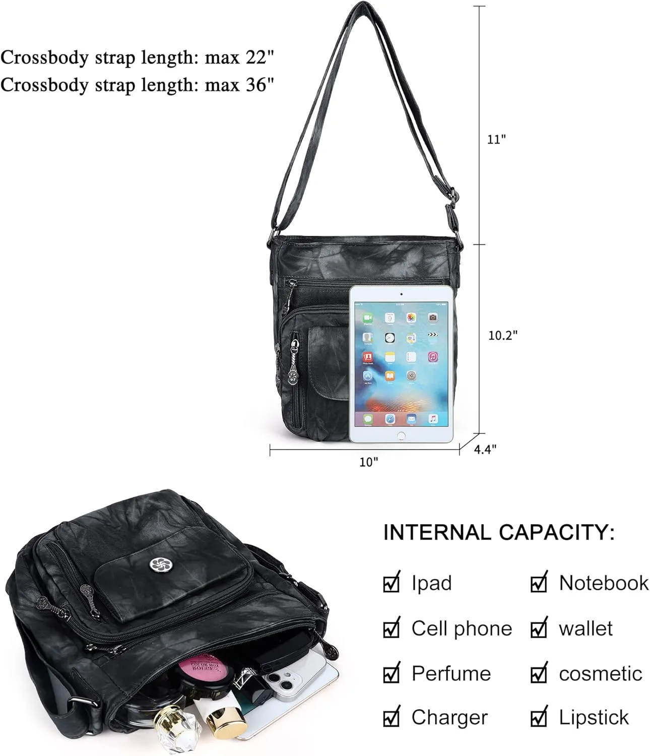 Angel Kiss Crossbody Bags Faux Vegan Leather Shoulder Bags for Women Small Handbag with Adjustable Strap