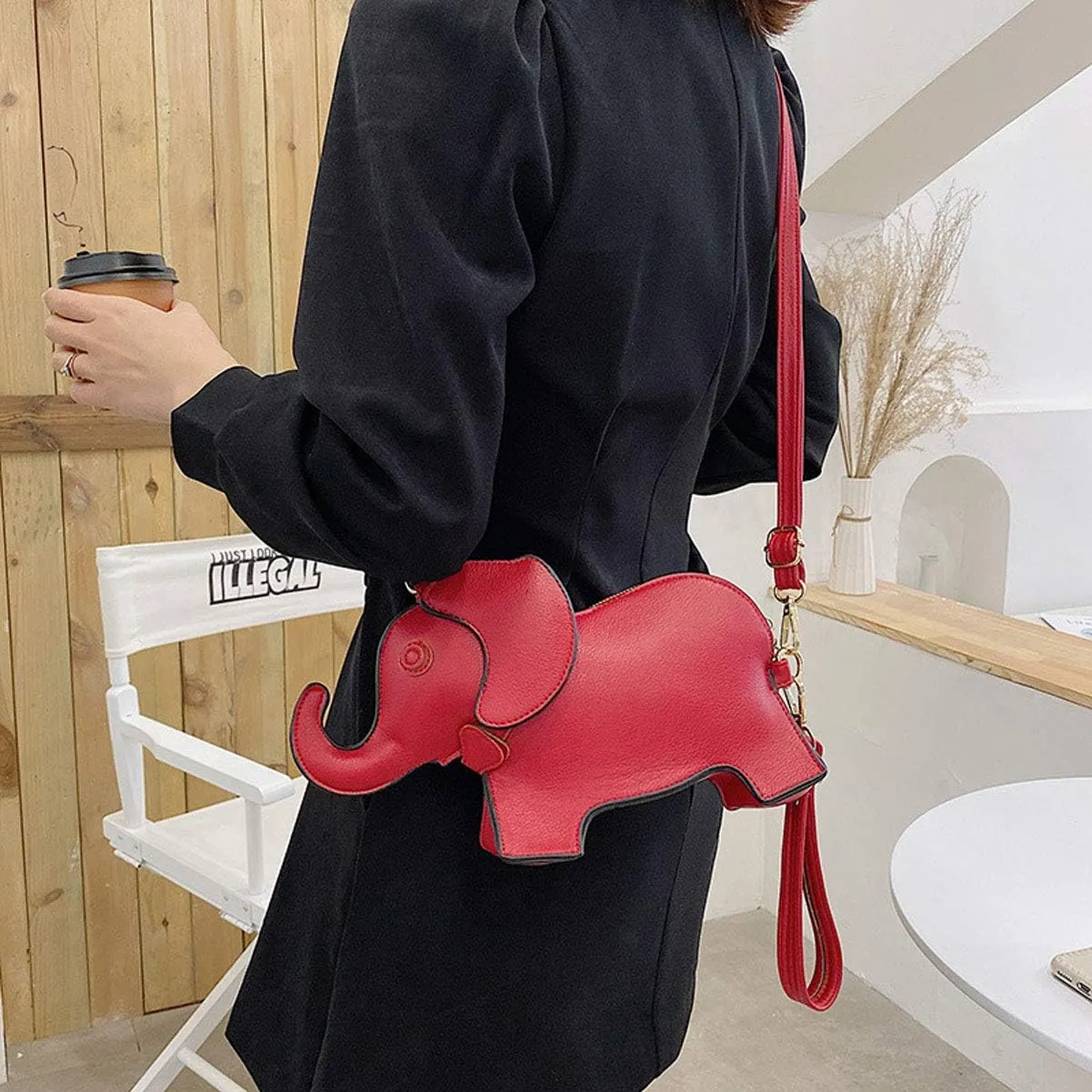 Animal Elephant Shape Crossbody Bag Purse Fashion Women Pu Leather Chic Shoulder Bag Clutch for Girls