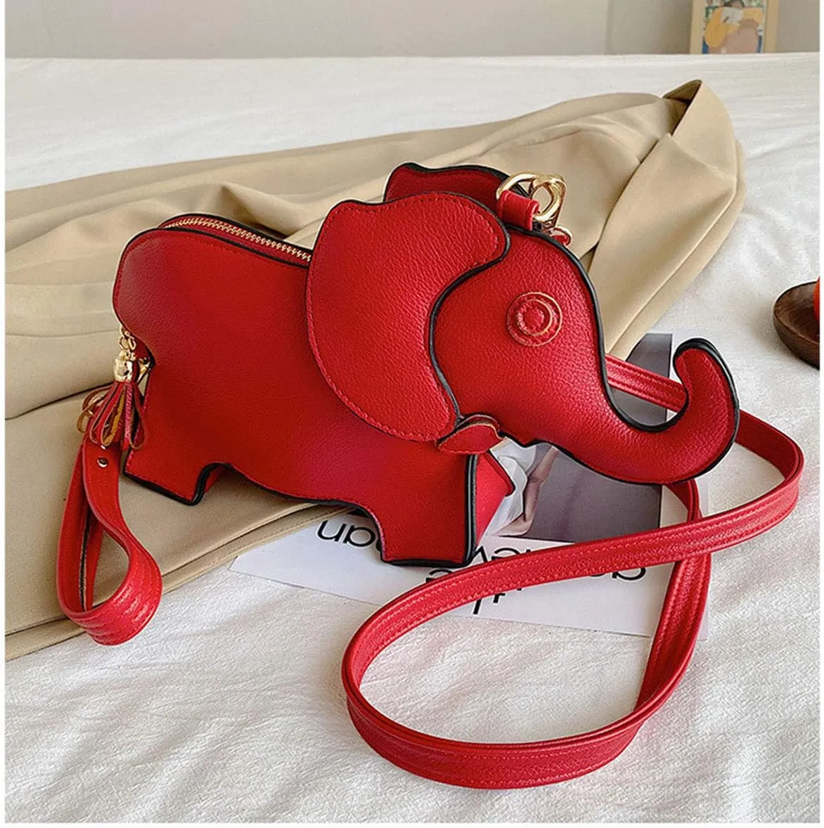 Animal Elephant Shape Crossbody Bag Purse Fashion Women Pu Leather Chic Shoulder Bag Clutch for Girls