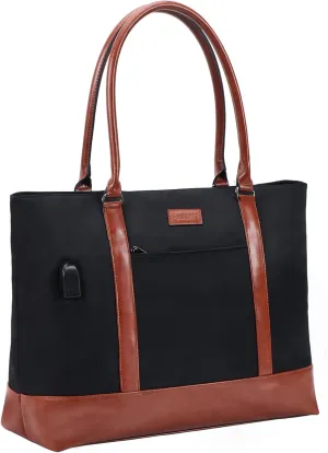 ANKUER Laptop Tote Bag Work Bag for Women with USB Port, 15.6 Inch Laptop Shoulder Business Bag