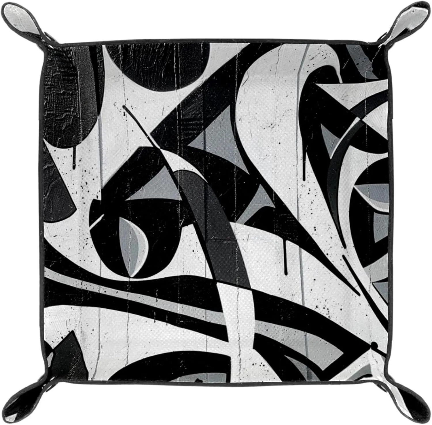 Art Black and White Graffiti Stacking Jewelry Organizer Trays, Desk Drawer Organizer Tray for Earrings, Bracelets, Rings, Small and Stylish
