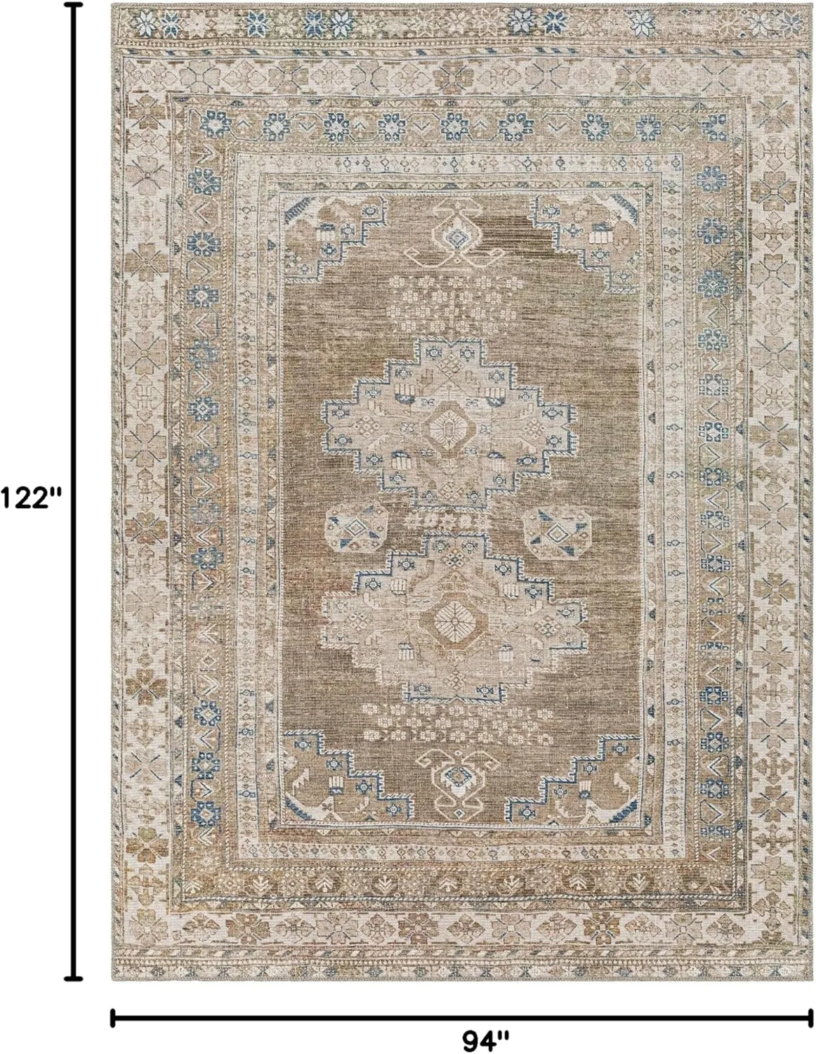 Artistic Weavers Cabal Printed Oriental Area Rug, 7'10" x 10'2", Brown/Navy