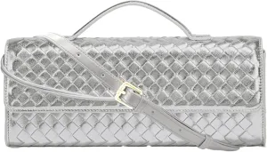 Ash&Ivy Women's Woven Clutch Purse - Casual PU Leather Crossbody Bag, Fashionable Evening Shoulder Handbags