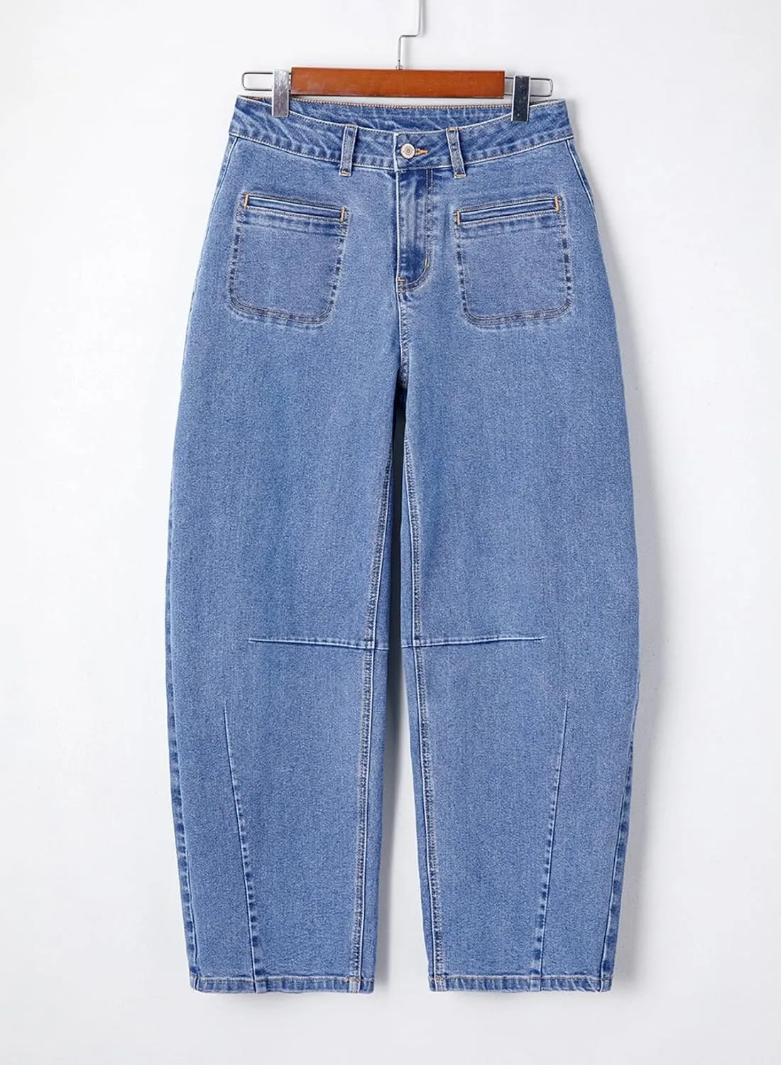 Astylish Womens Baggy Boyfriend Jeans Wide Leg High Waisted Barrel Vintage Trendy Denim Ankle Pants