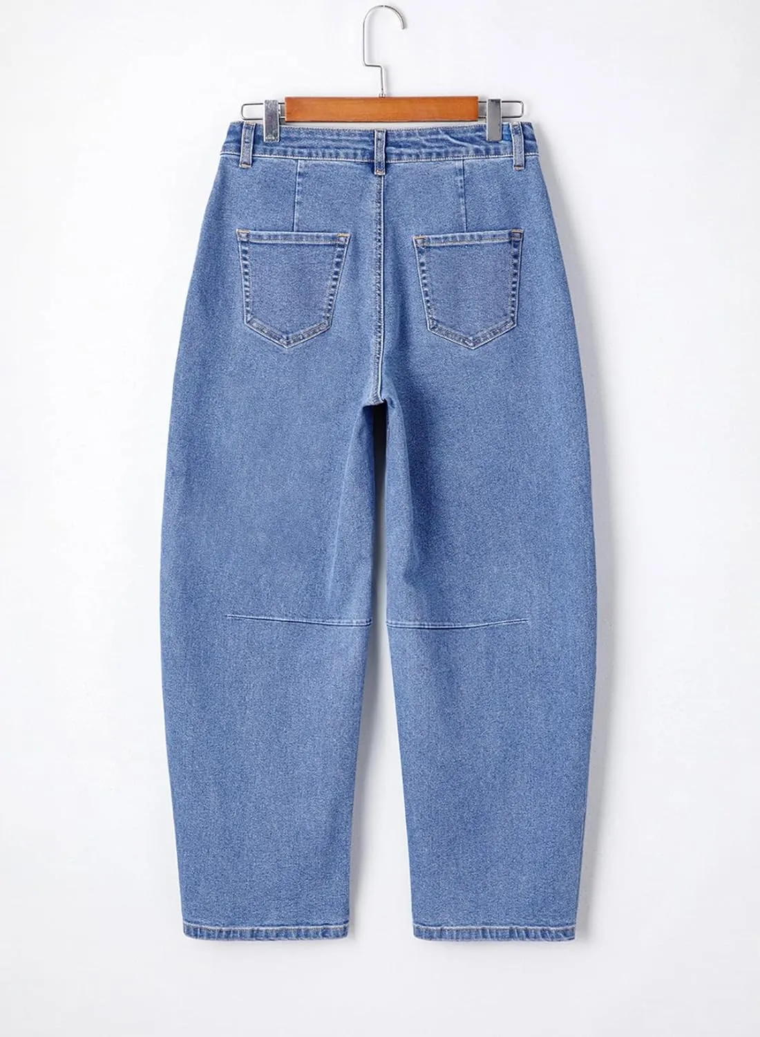 Astylish Womens Baggy Boyfriend Jeans Wide Leg High Waisted Barrel Vintage Trendy Denim Ankle Pants