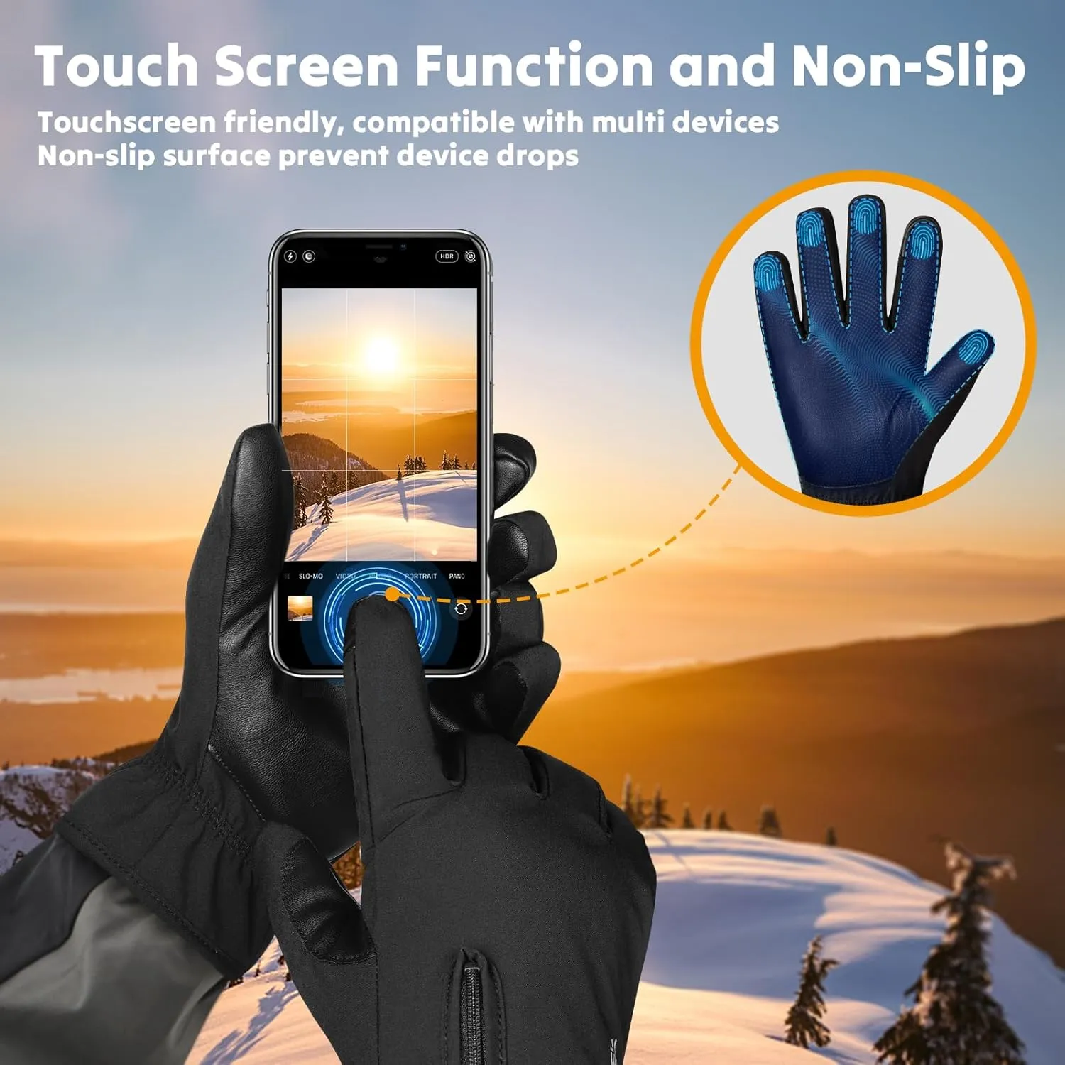 ATERCEL Winter Gloves for Men Women, 2024 Upgraded Thermal Gloves with Graphene Cotton Waterproof Gloves for Cold Weather