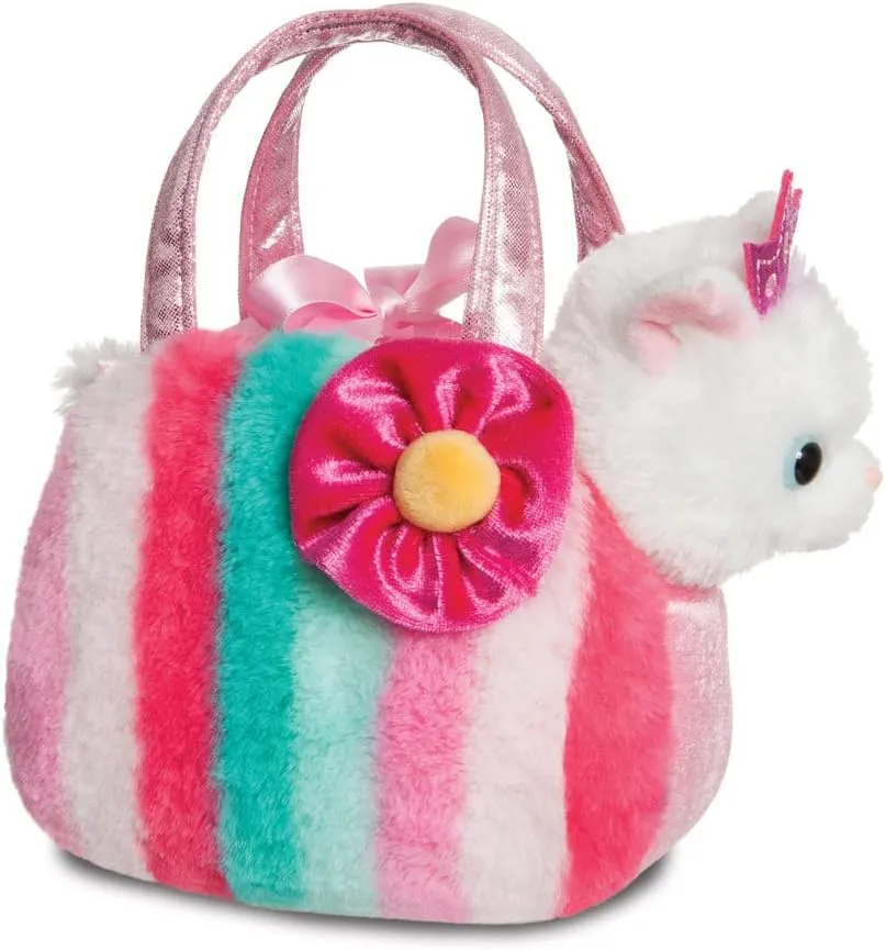 AURORA, 61433, Fancy Pal Princess Kitty with Multi-Coloured Stripes, Soft Toy