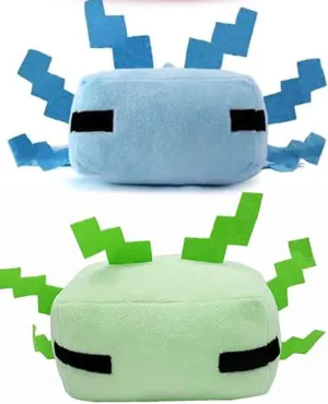 Axolot Plush Stuffed Toy Soft Pillow, Suitable for Video Game Enthusiasts, Children's Birthday Parties, Christmas Holiday Preferred Gift (Blue/Green)