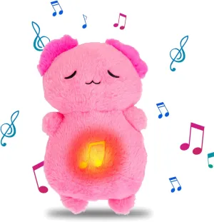 Axolotl Plush - Breathing Stuffed Animal with Realistic Breathing, Soothing Music & Lights - Pink Gift