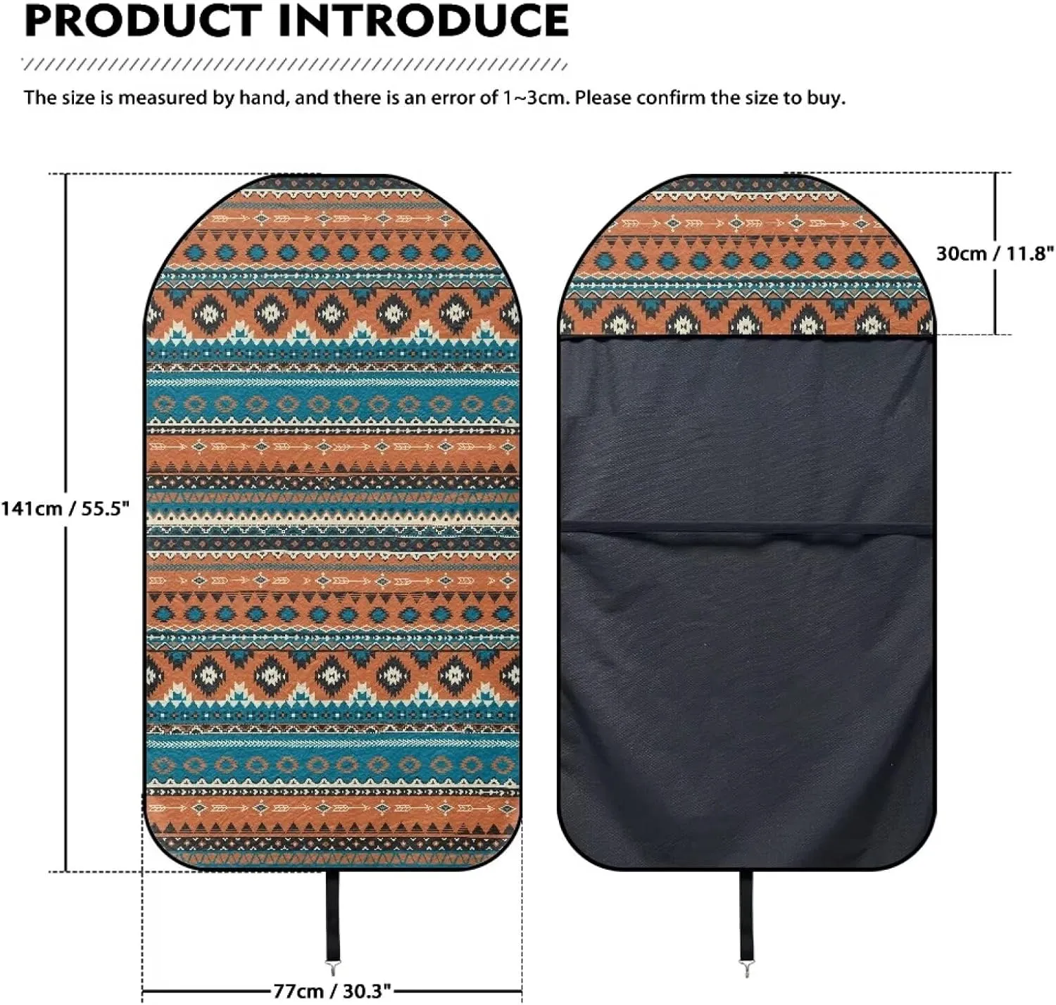 Aztec Print Car Seat Cover for Women Men, Non Slip Towel Car Seat Covers Waterproof, Comfortable Breathable Car Front Seat Protector for Swimming Running Sports Hiking, Easy to Install