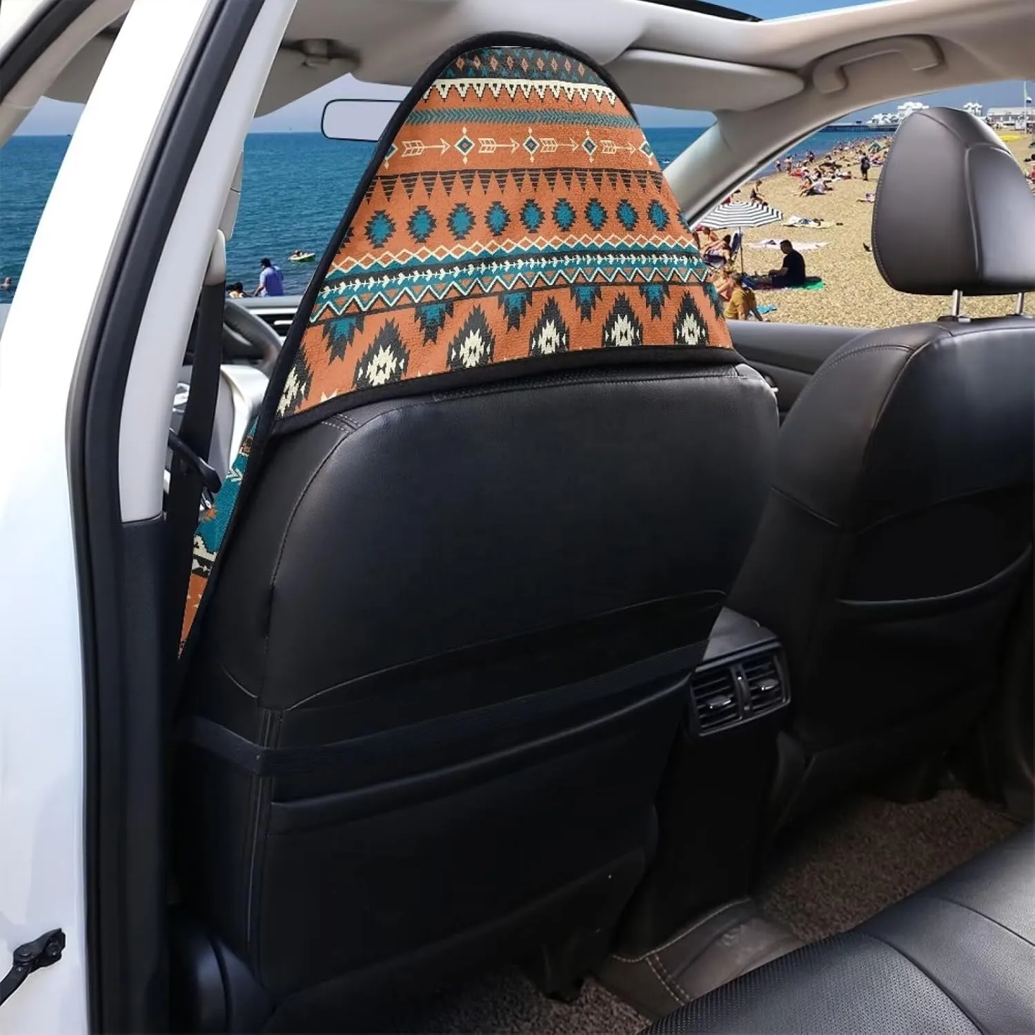 Aztec Print Car Seat Cover for Women Men, Non Slip Towel Car Seat Covers Waterproof, Comfortable Breathable Car Front Seat Protector for Swimming Running Sports Hiking, Easy to Install