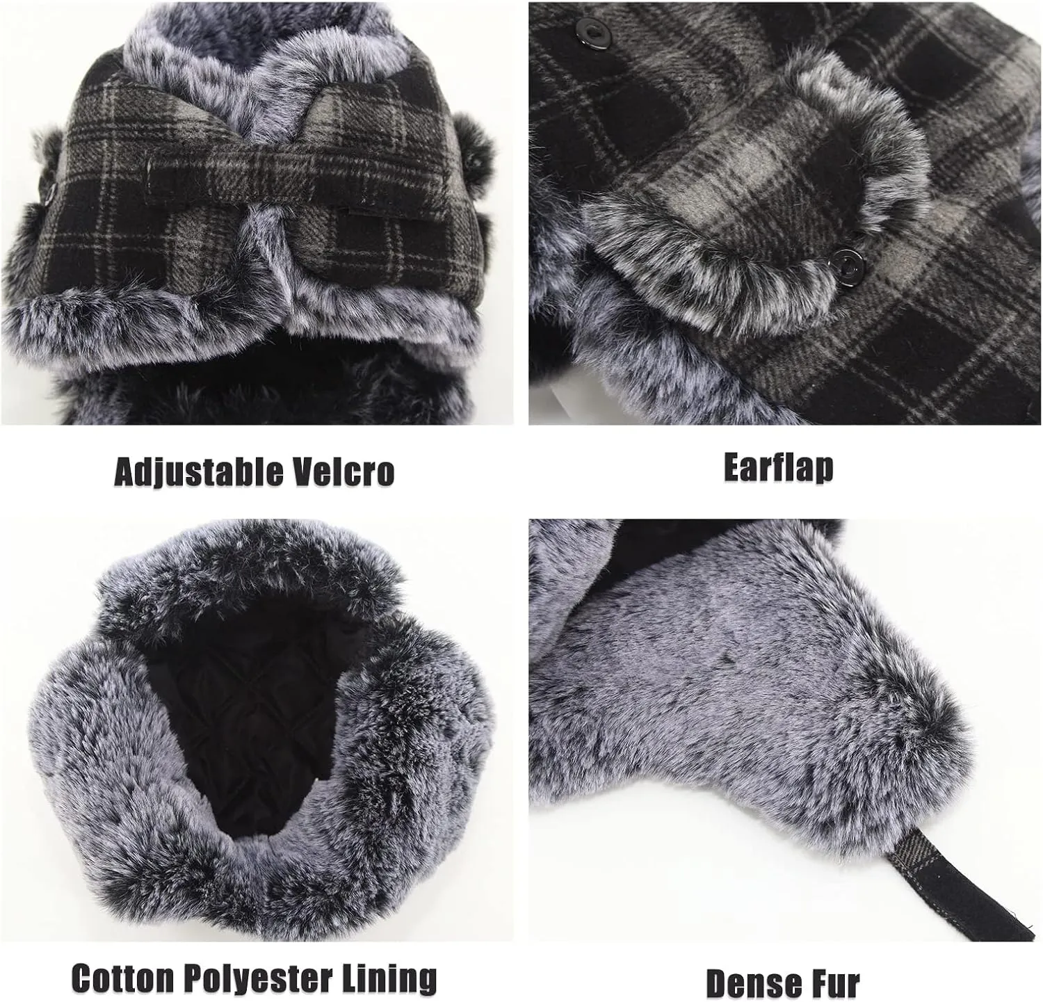 Baby Toddler Trapper Hat Kids Adjustable Ushanka Waterproof Winter Aviator Hat for Boys 1T-8T