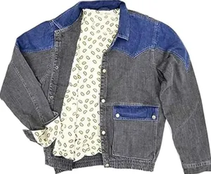 Back To Martyy Future Grey Denim Jacket For Mens Retro Vintage Jean Jacket