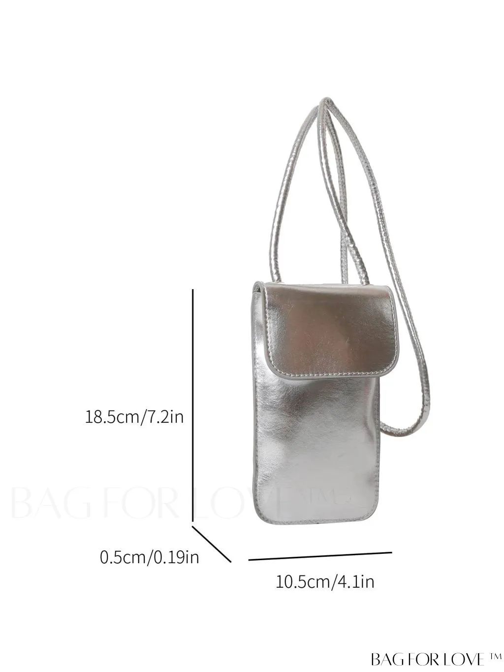 BagForLove - Metallic PU Mini Square Flap Bag: Sleek & Fashionable