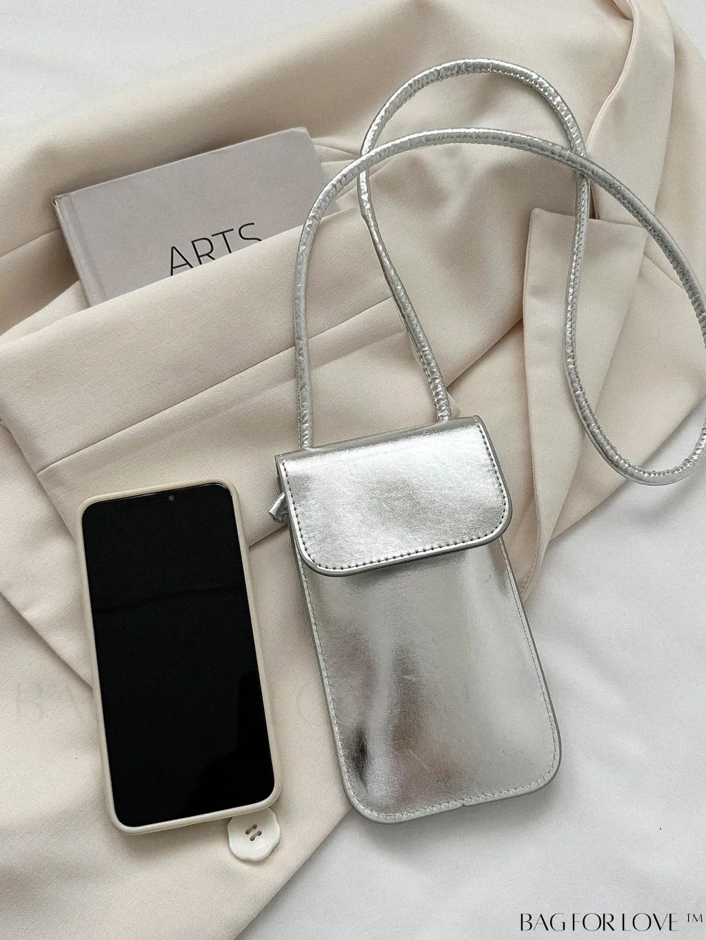BagForLove - Metallic PU Mini Square Flap Bag: Sleek & Fashionable