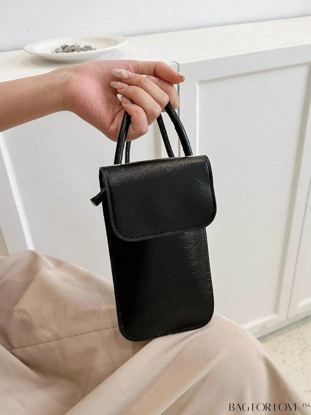 BagForLove - Metallic PU Mini Square Flap Bag: Sleek & Fashionable