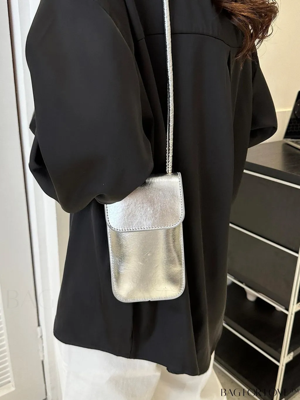 BagForLove - Metallic PU Mini Square Flap Bag: Sleek & Fashionable