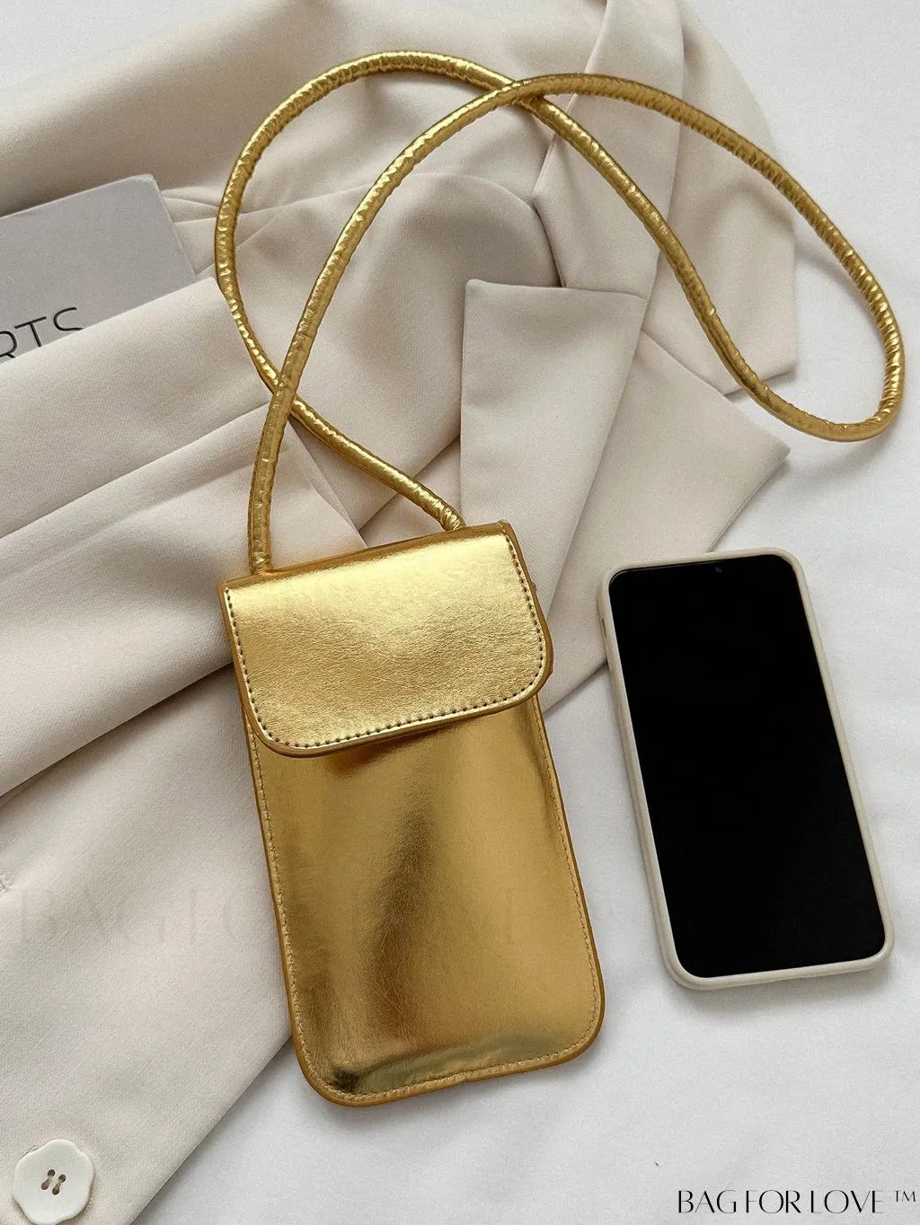 BagForLove - Metallic PU Mini Square Flap Bag: Sleek & Fashionable