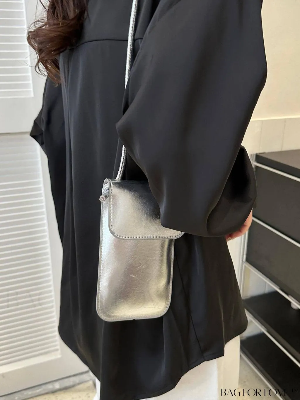 BagForLove - Metallic PU Mini Square Flap Bag: Sleek & Fashionable