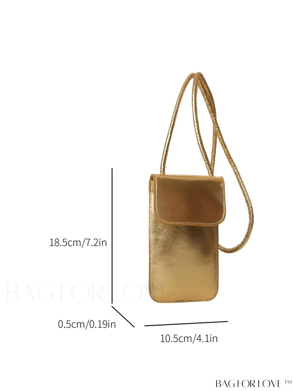 BagForLove - Metallic PU Mini Square Flap Bag: Sleek & Fashionable