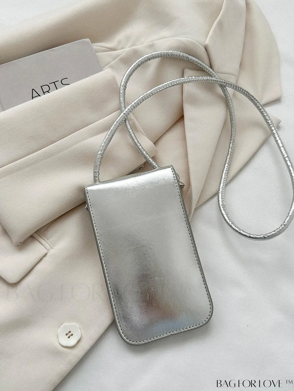 BagForLove - Metallic PU Mini Square Flap Bag: Sleek & Fashionable