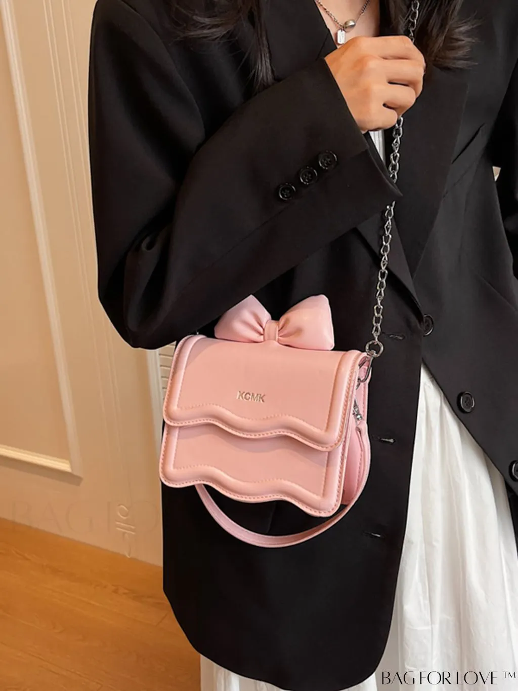 BagForLove - Womens New Texture Square Chain Shoulder Bag - Fashionable and Minimalistic Messenger Bag