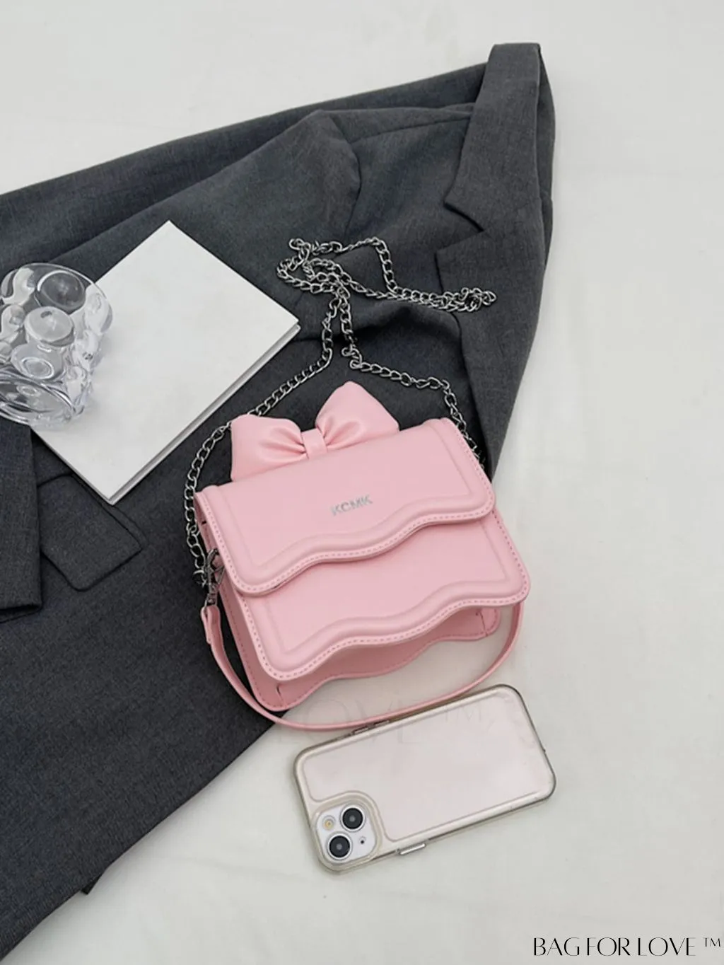 BagForLove - Womens New Texture Square Chain Shoulder Bag - Fashionable and Minimalistic Messenger Bag