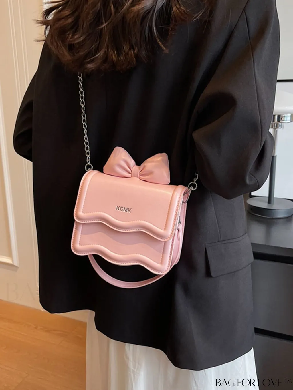 BagForLove - Womens New Texture Square Chain Shoulder Bag - Fashionable and Minimalistic Messenger Bag
