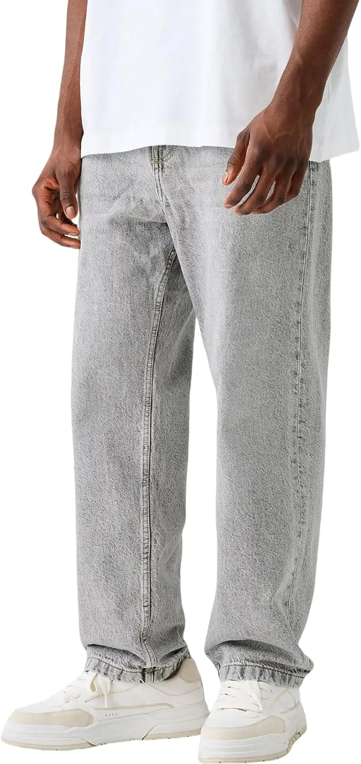Baggy Jeans for Men Loose Fit Wide Leg Denim Pants Skateboard Hip Hop Jeans Y2K Vintage Streetwear Trousers
