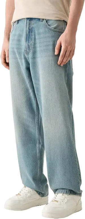 Baggy Jeans for Men Loose Fit Wide Leg Denim Pants Skateboard Hip Hop Jeans Y2K Vintage Streetwear Trousers
