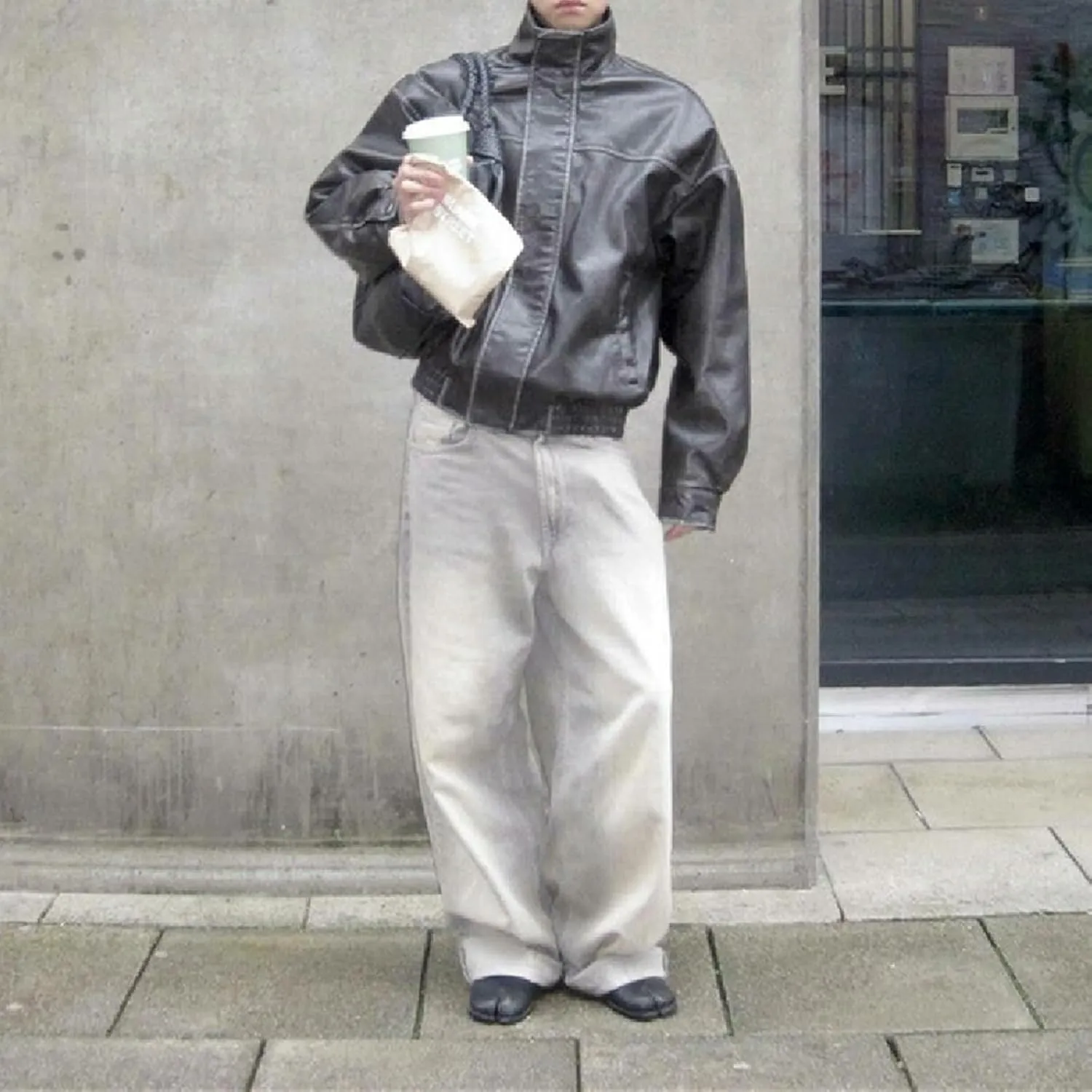 Baggy Jeans for Men Loose Fit Wide Leg Denim Pants Skateboard Hip Hop Jeans Y2K Vintage Streetwear Trousers