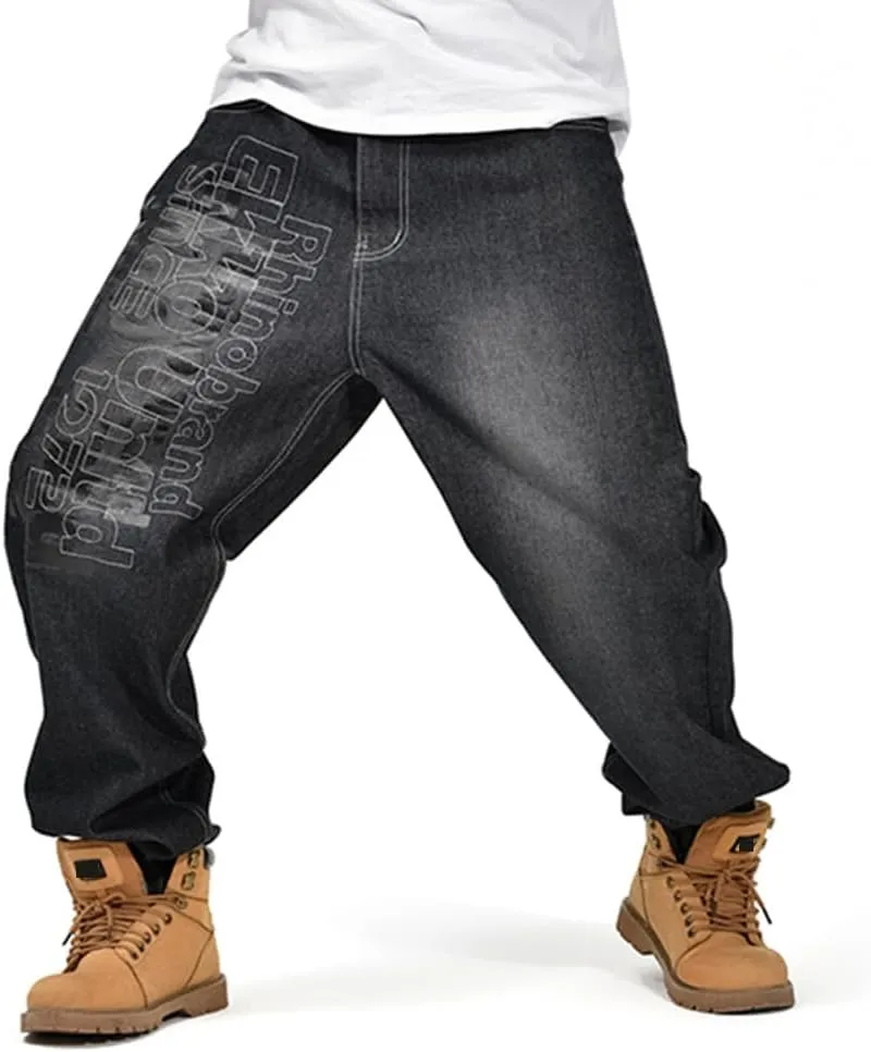 Baggy Jeans Men Hip Hop Loose Fit 90s Skateboard Denim Pants