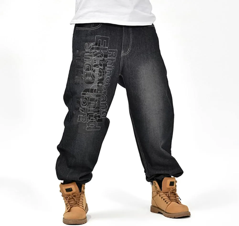 Baggy Jeans Men Hip Hop Loose Fit 90s Skateboard Denim Pants