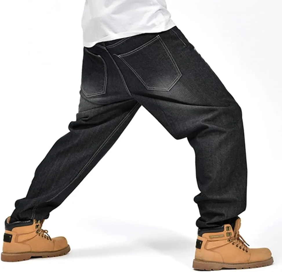 Baggy Jeans Men Hip Hop Loose Fit 90s Skateboard Denim Pants