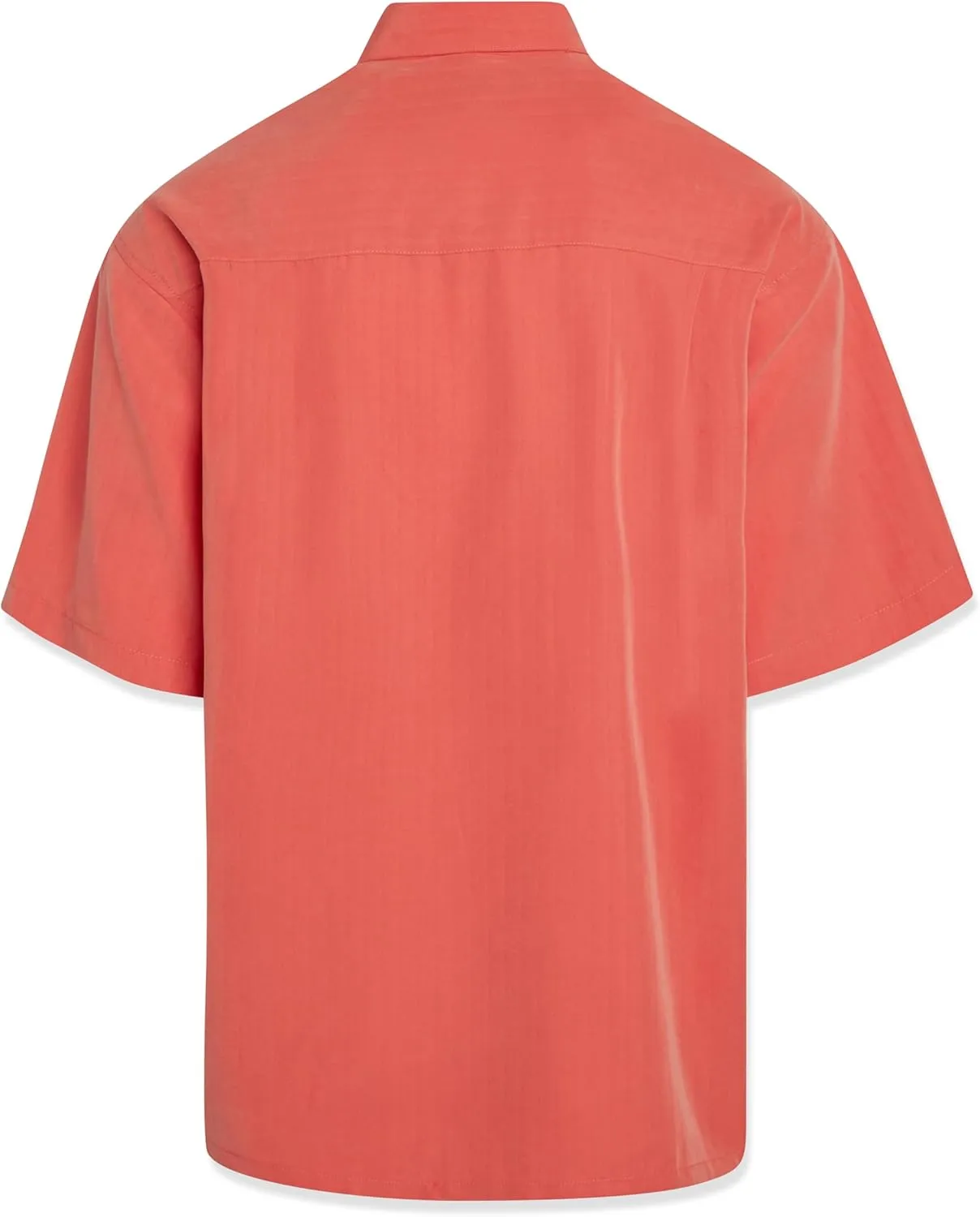 Bamboo Cay Mens Short Sleeve Hurricane Palm Casual Embroidered Woven Shirt