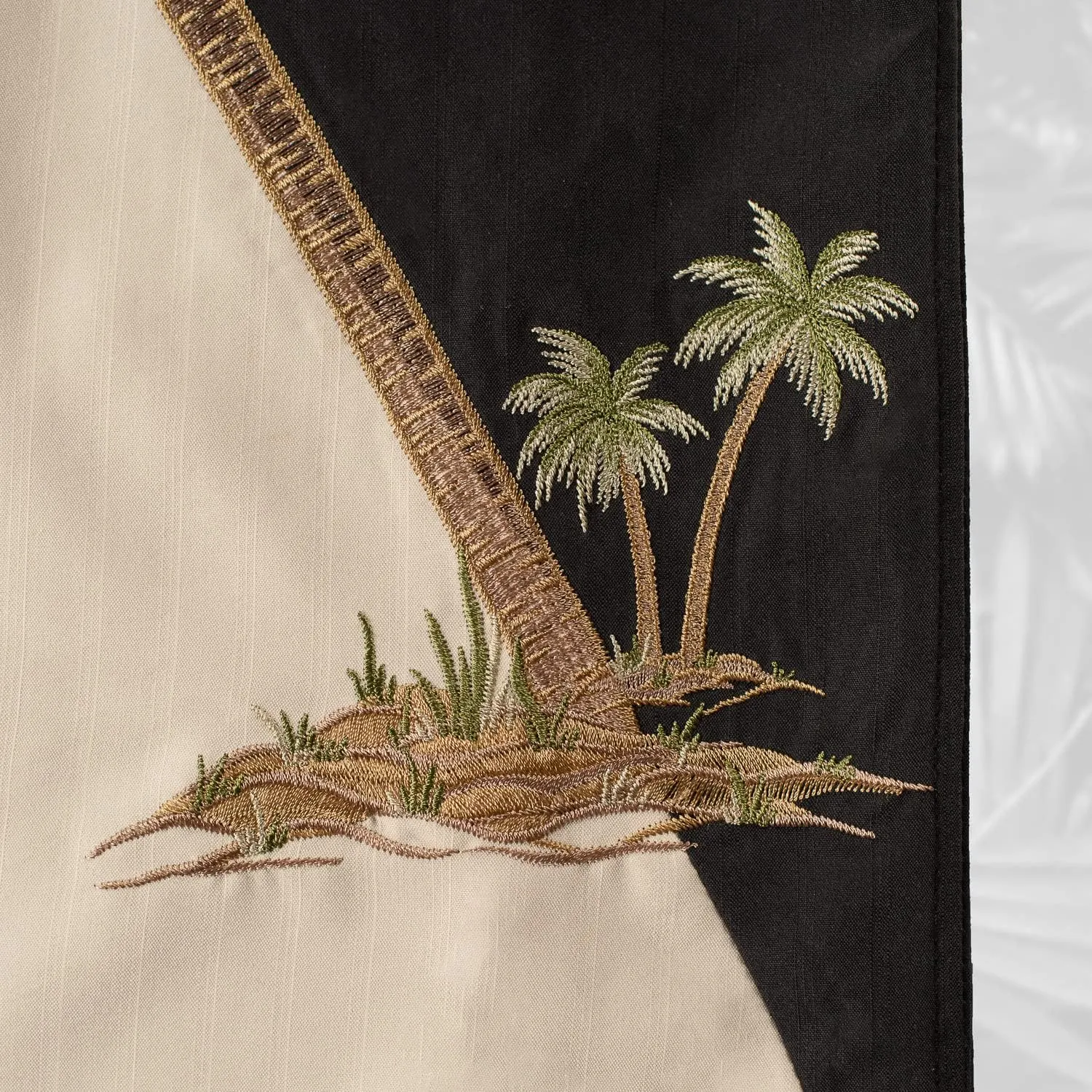 Bamboo Cay Mens Short Sleeve Hurricane Palm Casual Embroidered Woven Shirt