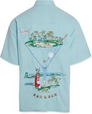 Bamboo Cay Men's Short Sleeve Par and Bar Casual Embroidered Woven Shirt