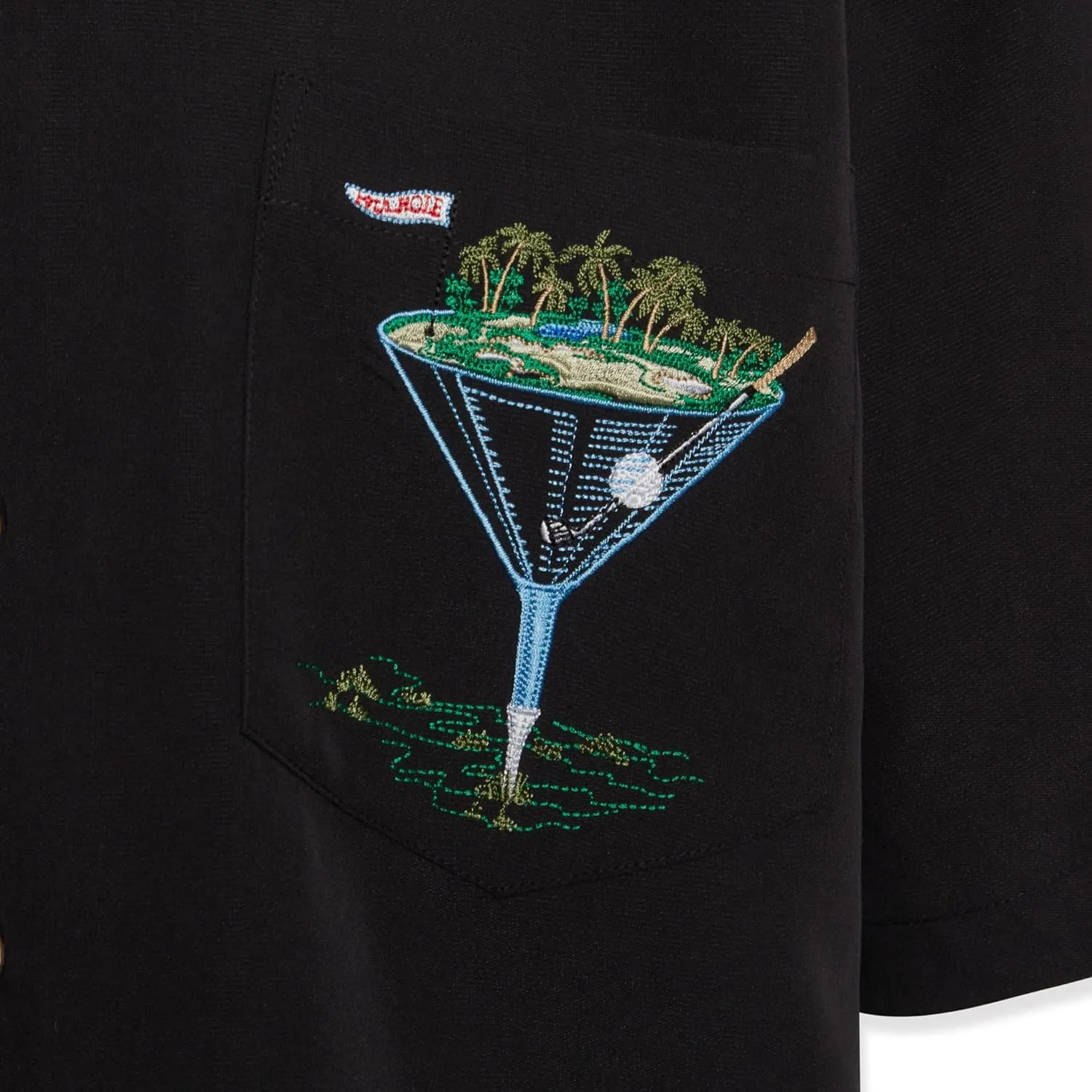 Bamboo Cay Men's Short Sleeve Par and Bar Casual Embroidered Woven Shirt