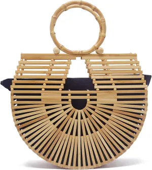 Bamboo Designer Purses Handbags Tote Bag For Women Straw Beach Bags