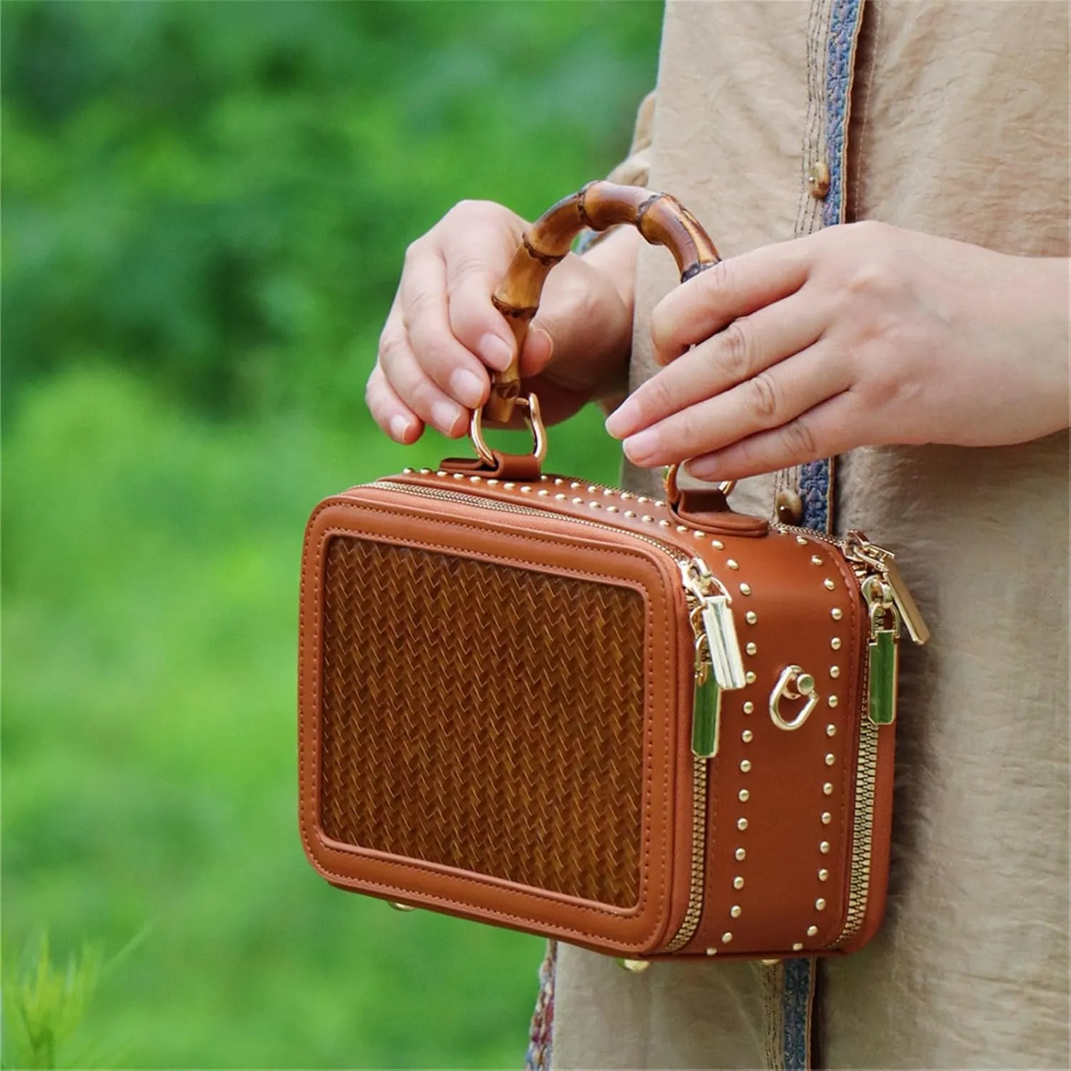 Bamboo Woven Bag Bags Crossbody Bags Women Beach Bags Daily Handbags Tote Beach Vacation Bag